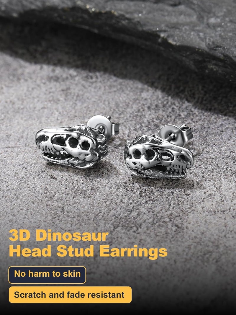 U7 Dragon Earrings Stainless Steel/18K Gold/Black/S925 Sterling Silver Hoop Earrings for Men Women, Personalized Punk Rock Huggie Earrings, Hypoallergenic - Image 4